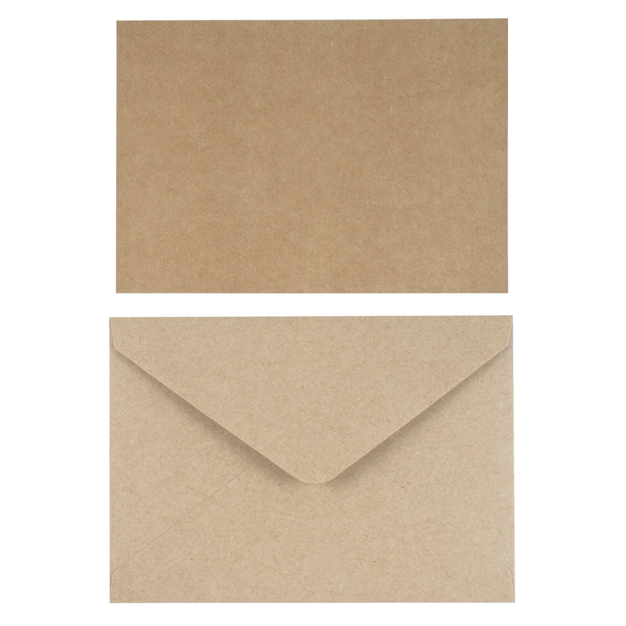 6 Packs: 50 ct. (300 total) 5" x 7" Kraft Flat Cards & Envelopes by Recollections™